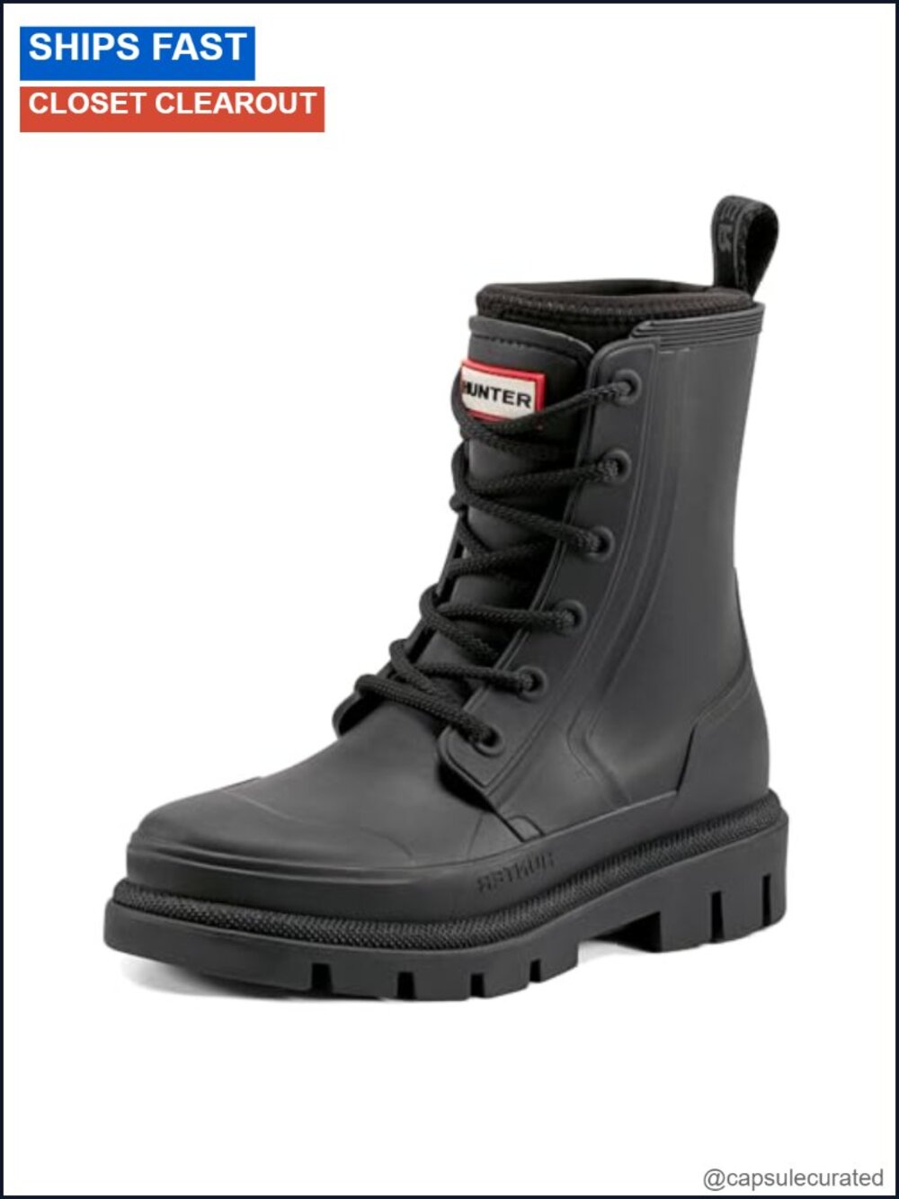 Women's Mid-Calf Lace-Up Waterproof Rain Boot - Cushioned Comfort